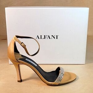 Alfani Ashton Pale Gold Sparkle 3 1/2   Inch Heels